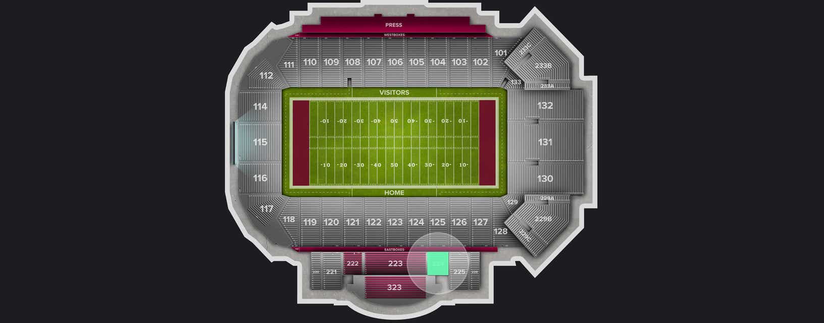 Seat view from Middle Sideline