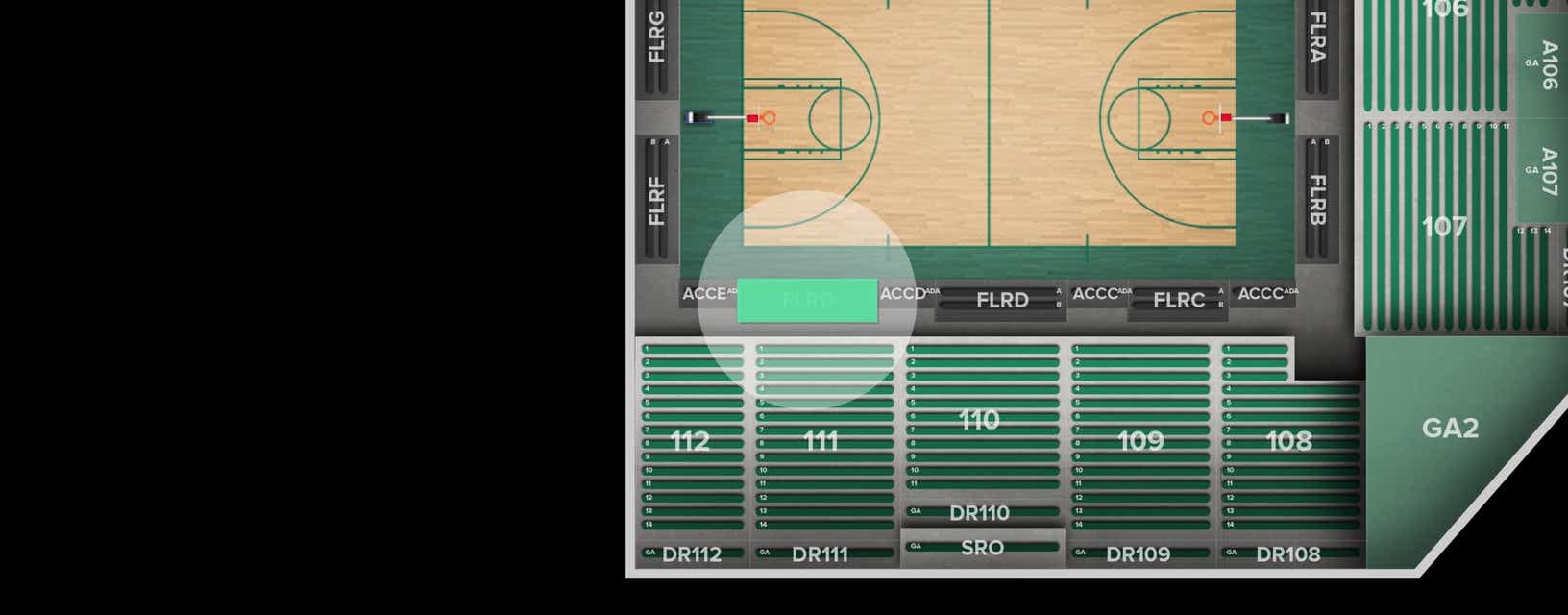 Seat view from Courtside