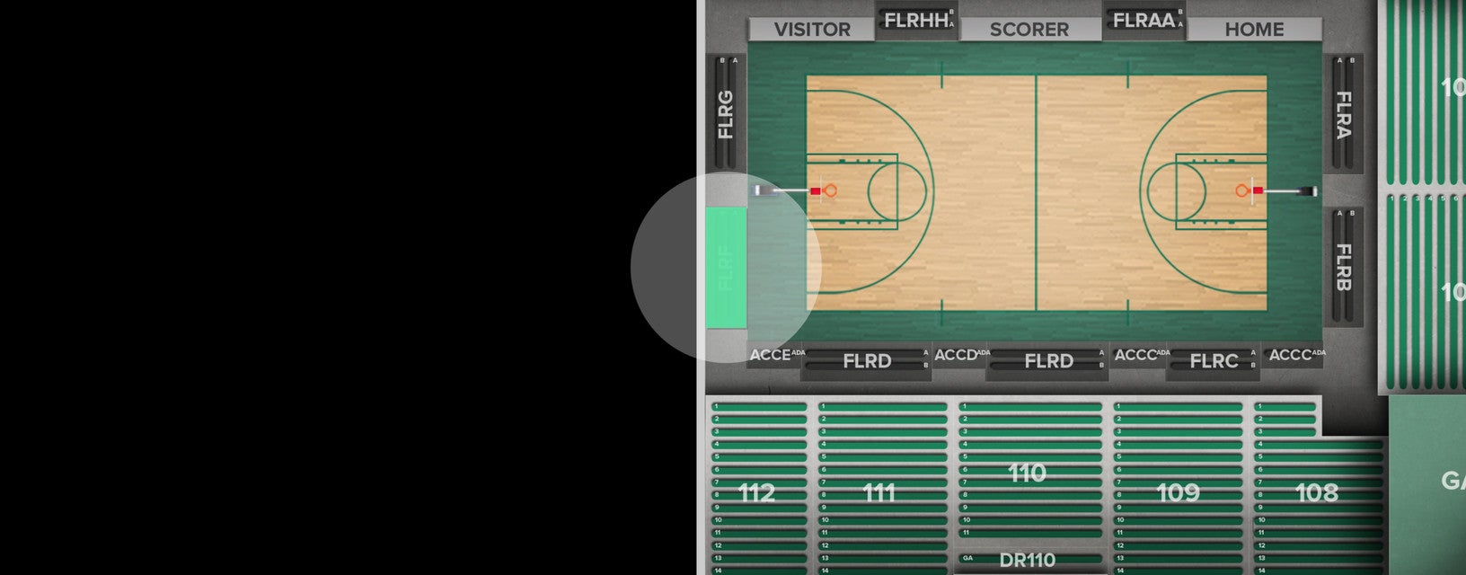 Seat view from Courtside