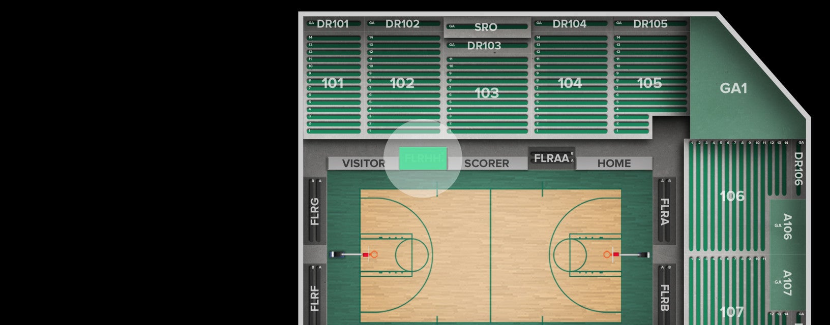 Seat view from Courtside