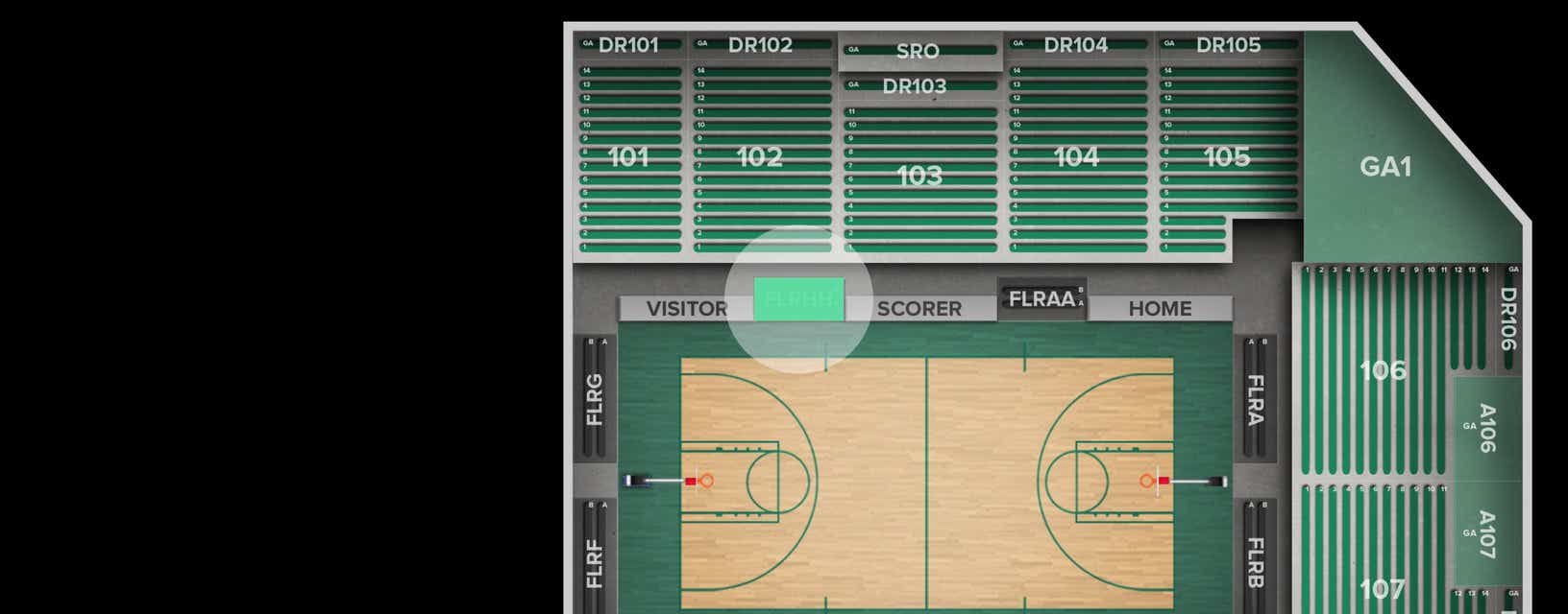 Seat view from Courtside