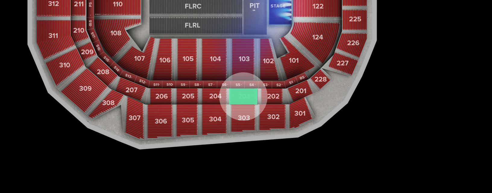 Seat view from Middle