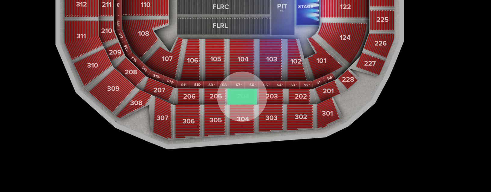 Seat view from Middle