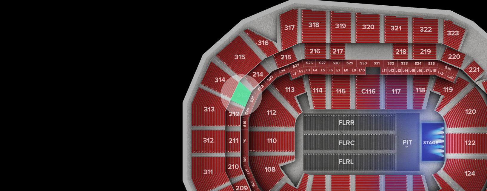 Seat view from Middle