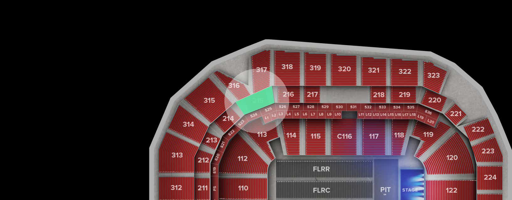 Seat view from Middle