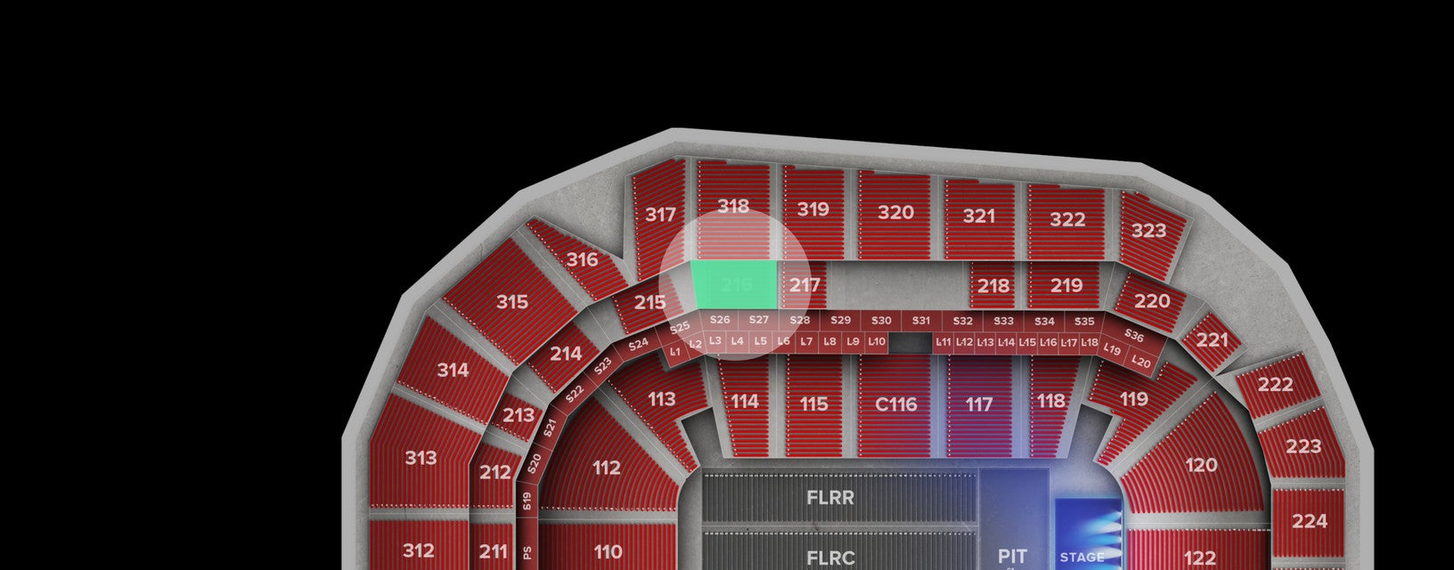Seat view from Middle
