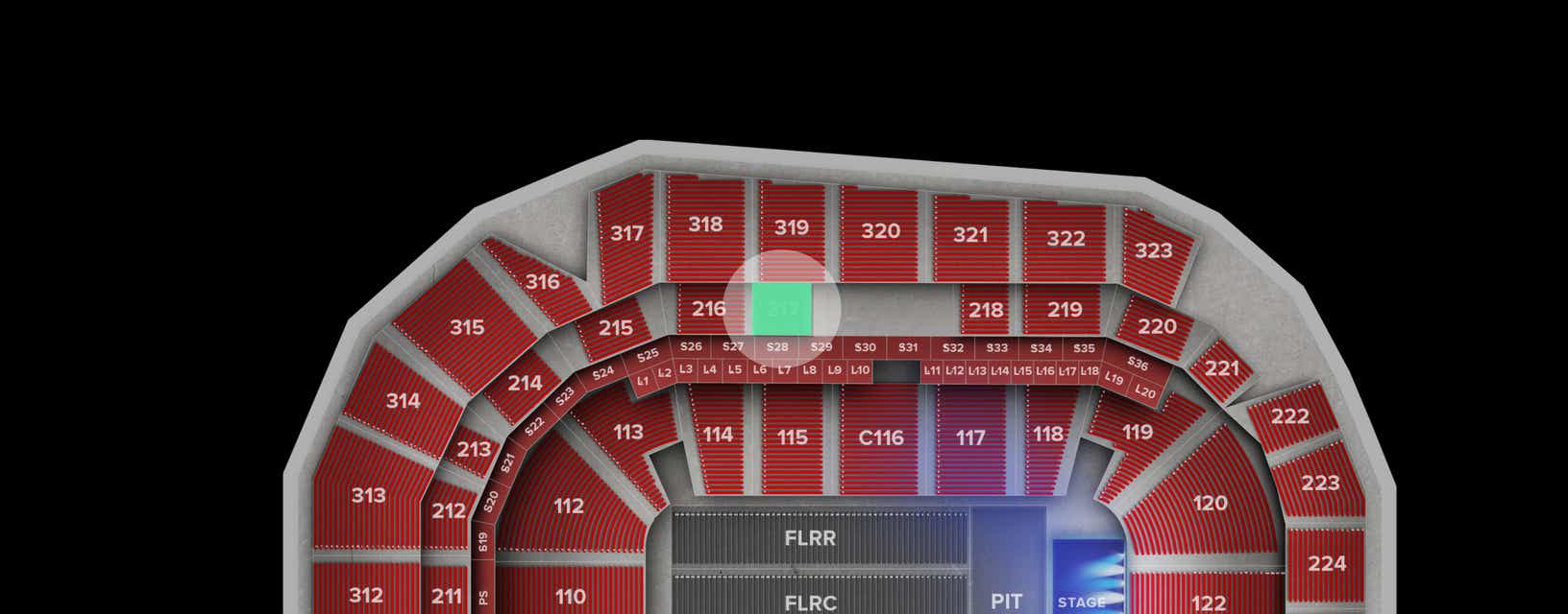 Seat view from Middle
