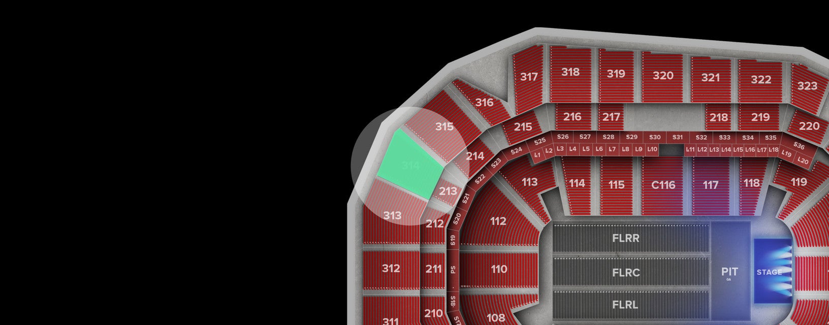Seat view from Upper