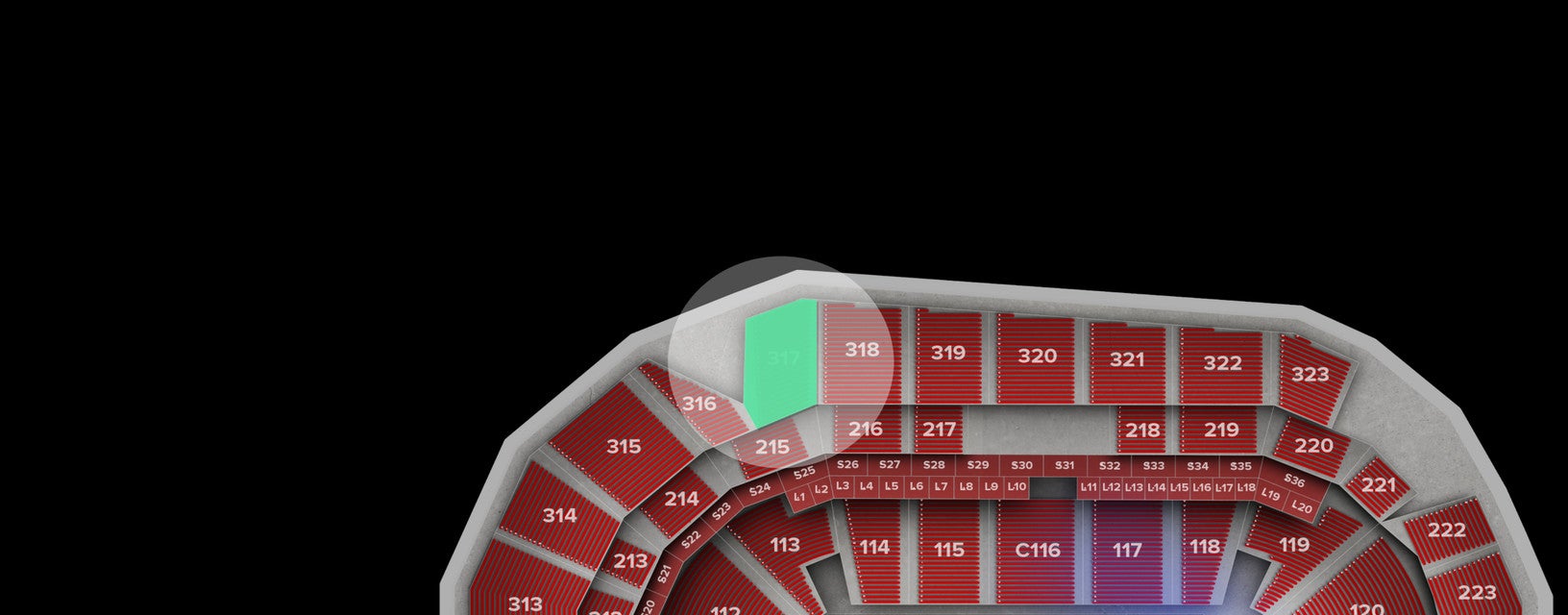Seat view from Upper