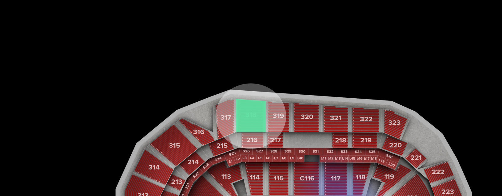 Seat view from Upper