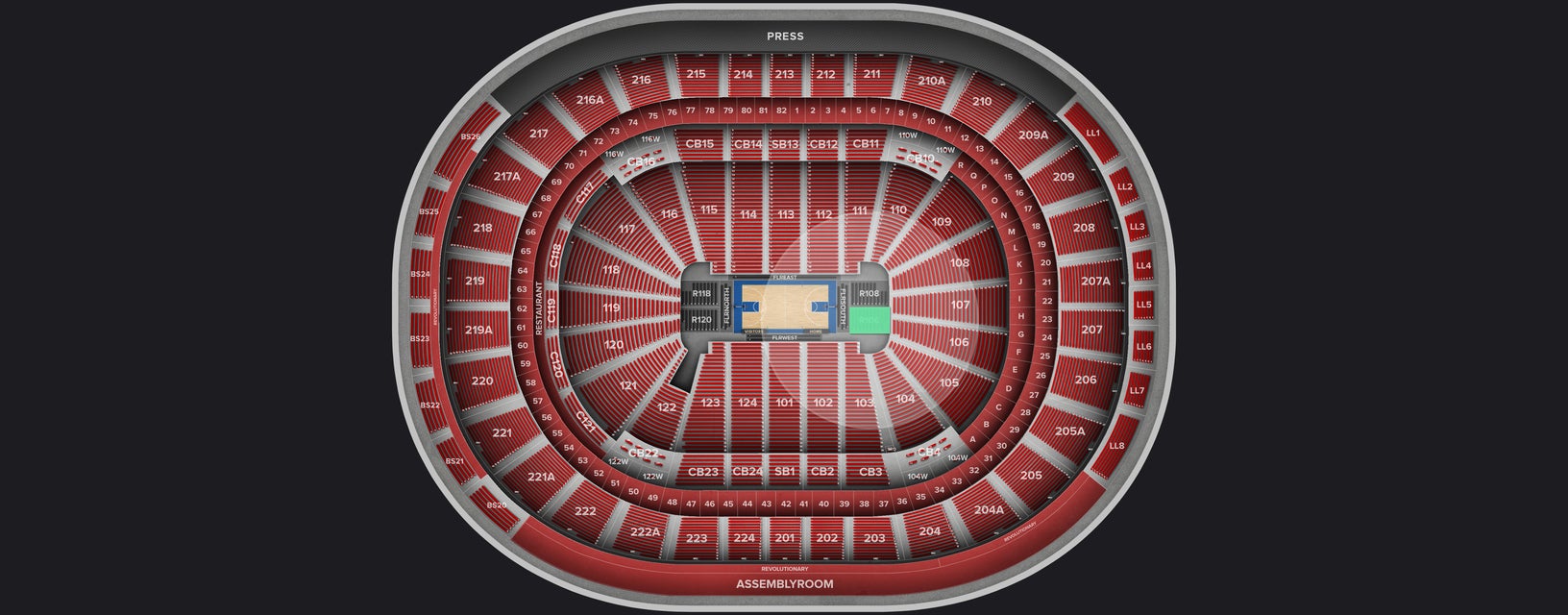 Seat view from South