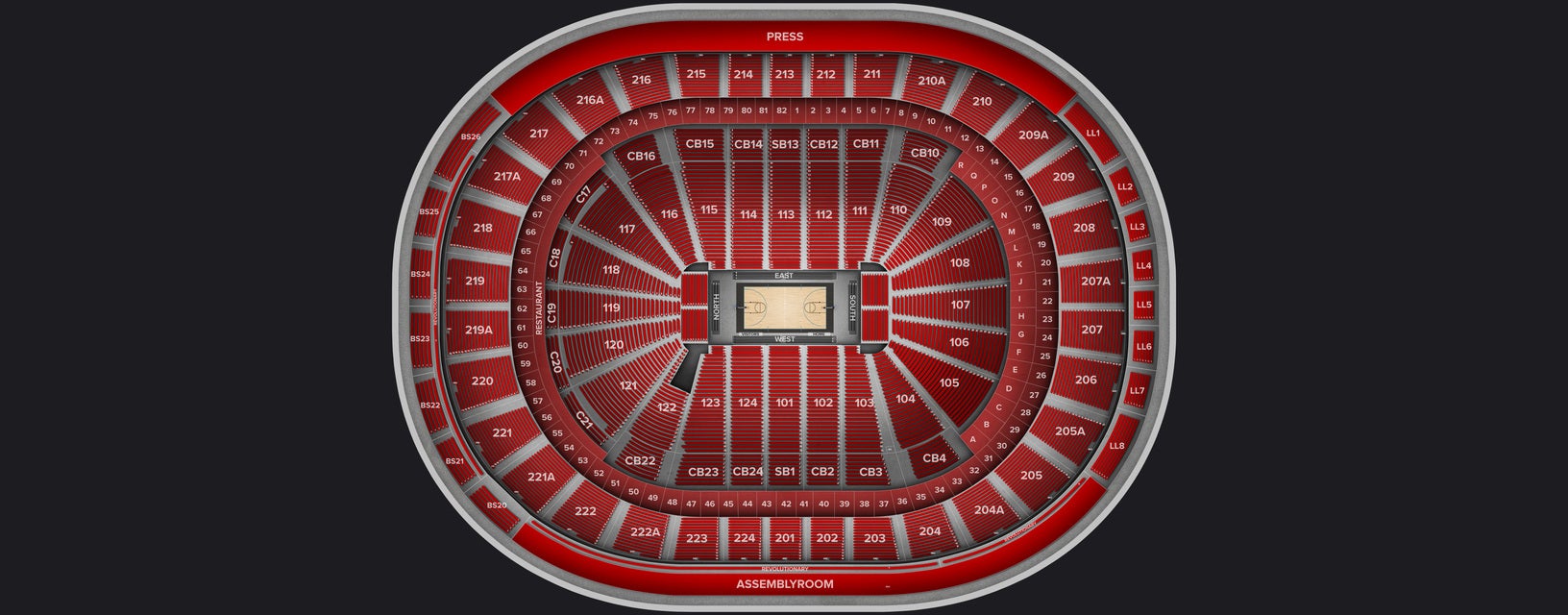 Seat view from Revolution Row