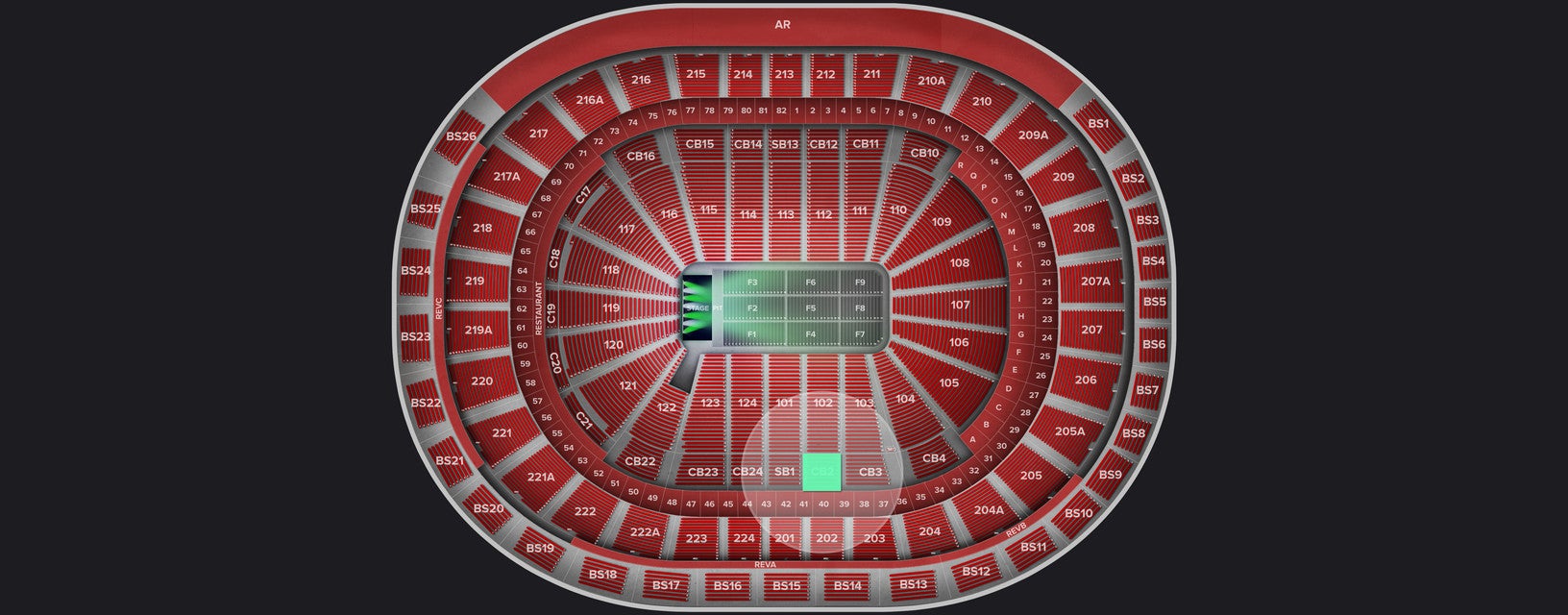 Seat view from Club Box