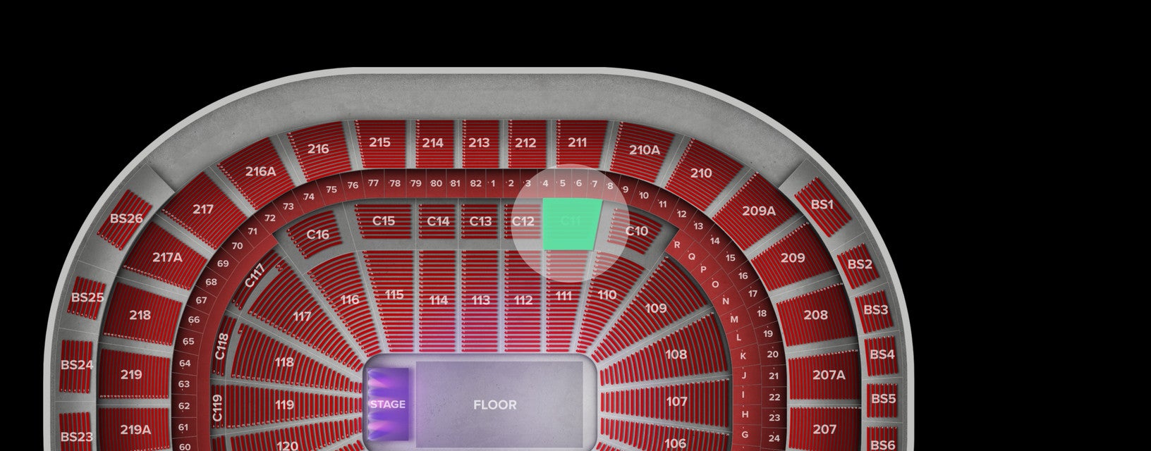 Seat view from Club Box