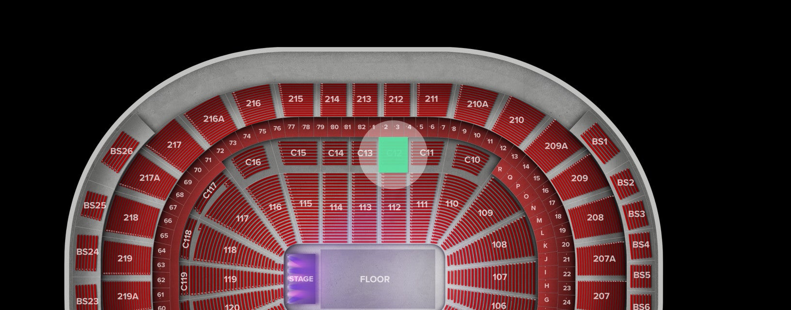 Seat view from Club Box