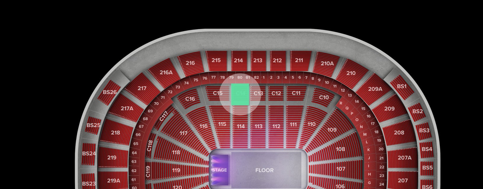 Seat view from Club Box