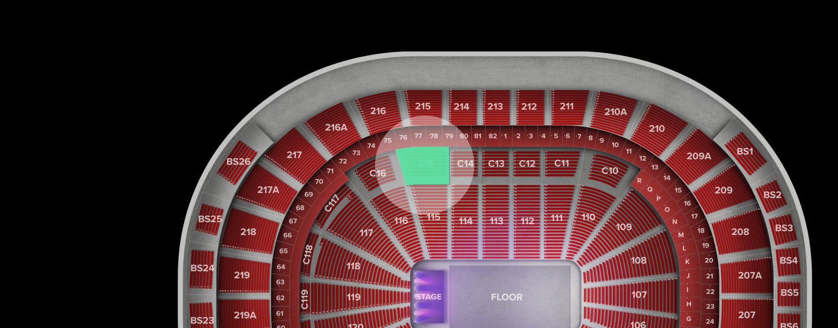 Seat view from Club Box