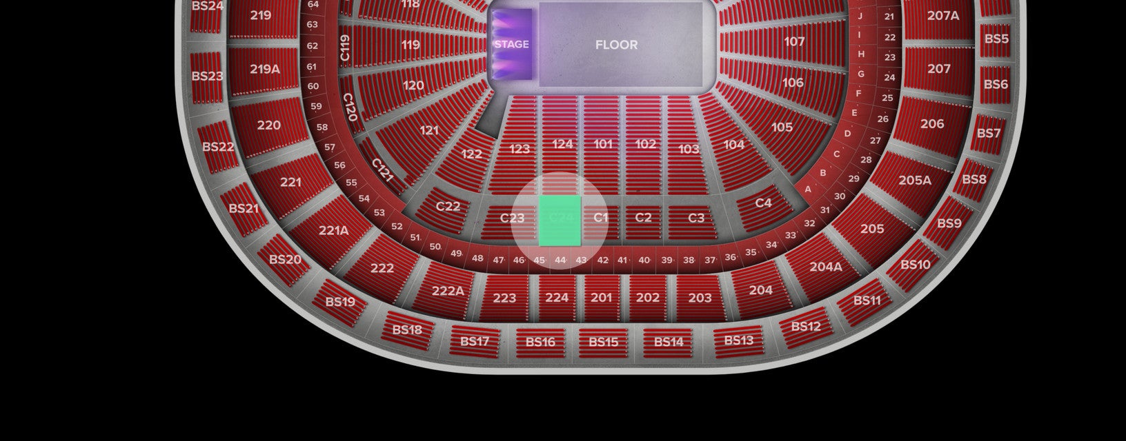 Seat view from Club Box