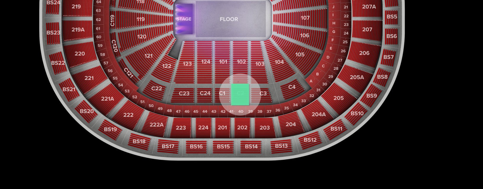 Seat view from Club Box