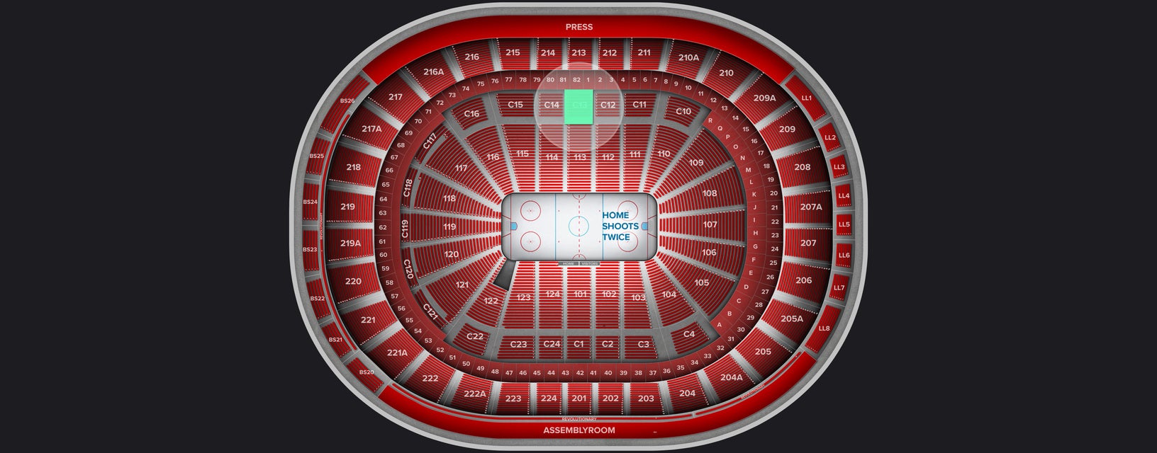 Seat view from Club Box