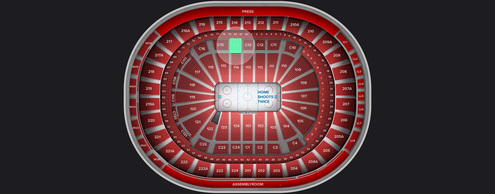Seat view from Club Box