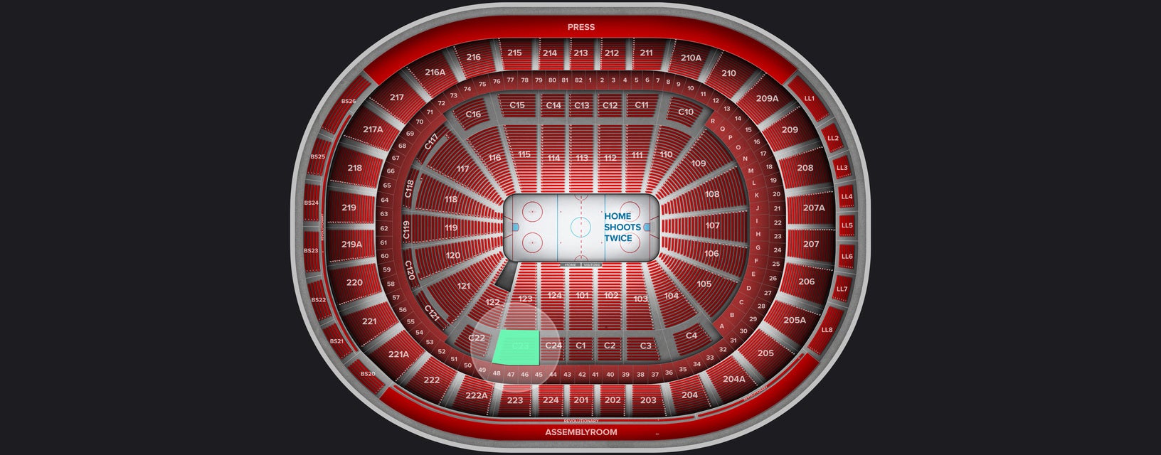 Seat view from Club Box