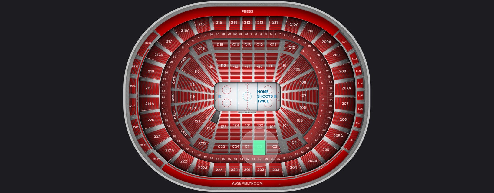 Seat view from Club Box