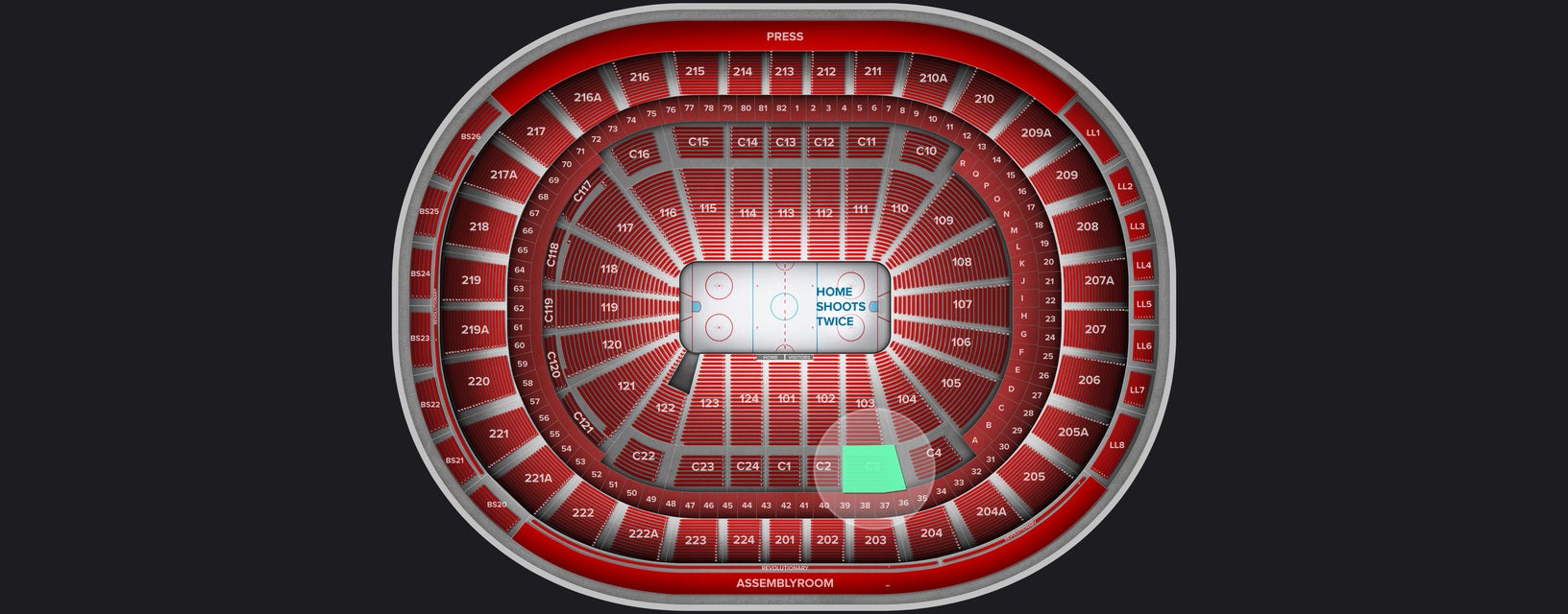 Seat view from Club Box