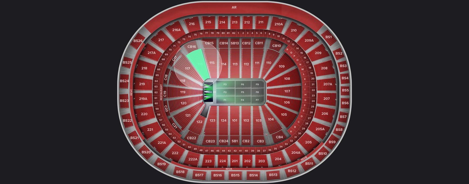 Seat view from Ice Row