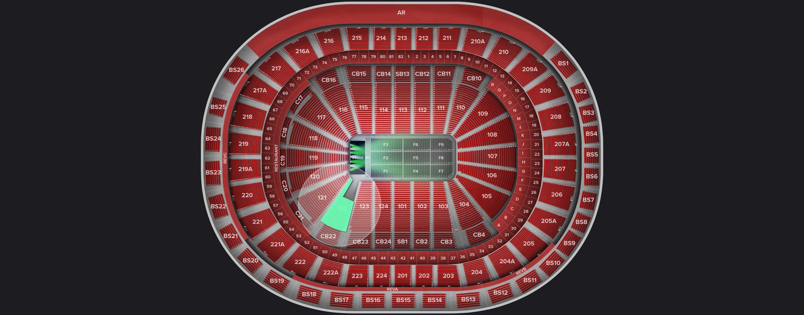 Seat view from Ice Row