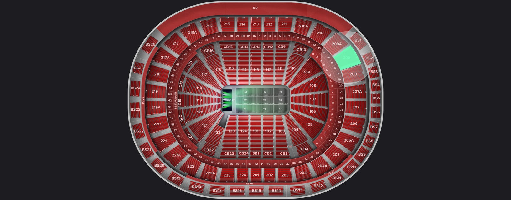Seat view from Mezzanine Goal