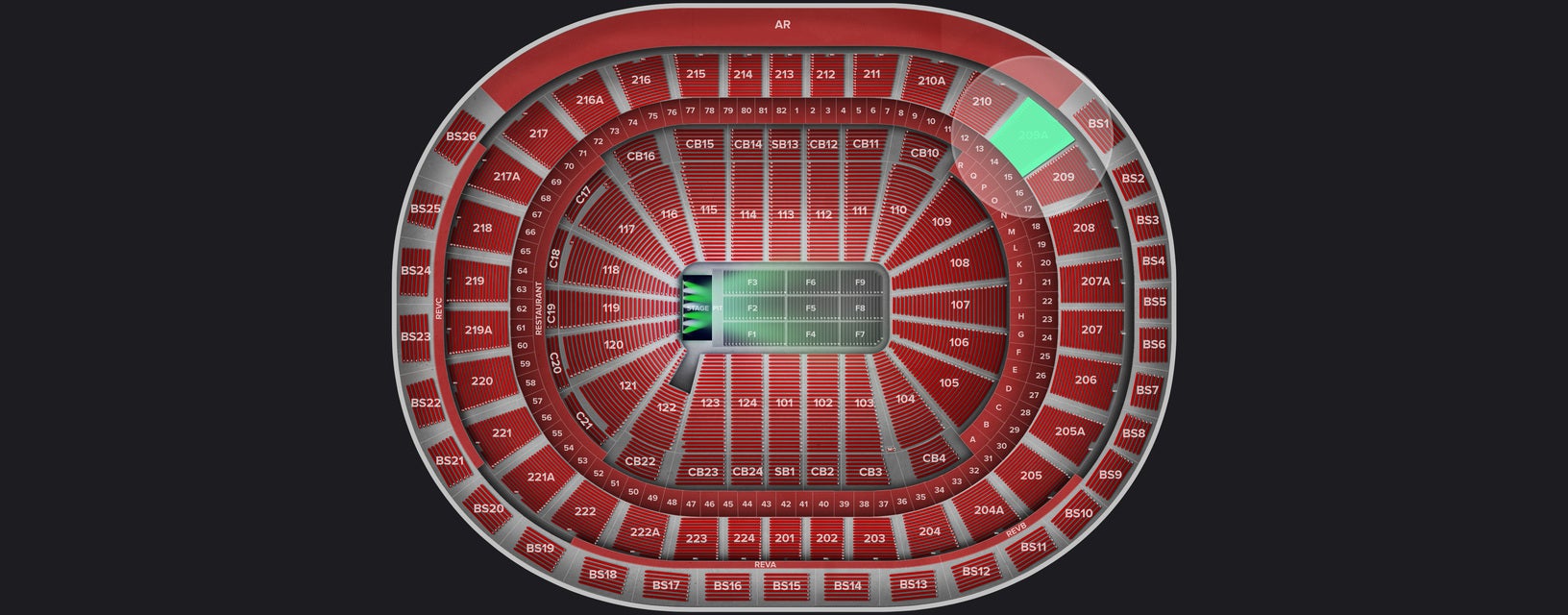 Seat view from Mezzanine Goal
