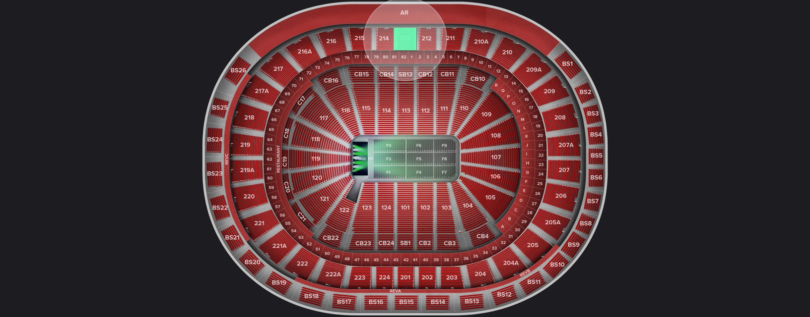 Seat view from Mezzanine Center