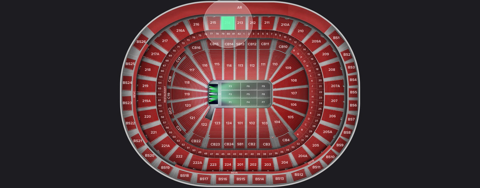 Seat view from Mezzanine Center