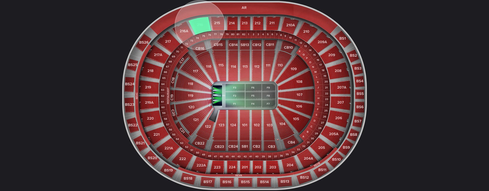Seat view from Mezzanine Corner