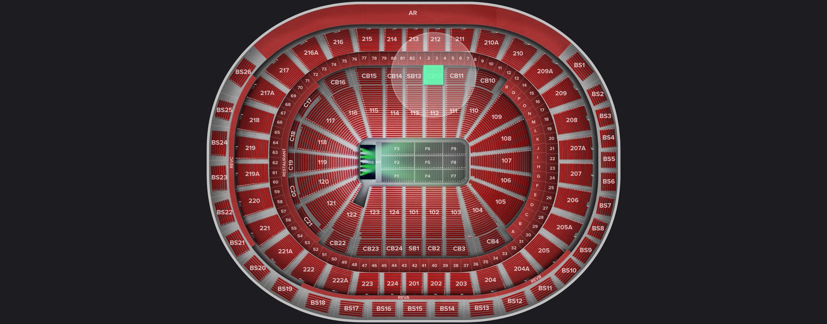 Seat view from Club Box