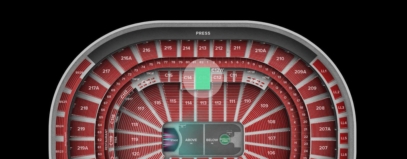 Seat view from Super Box