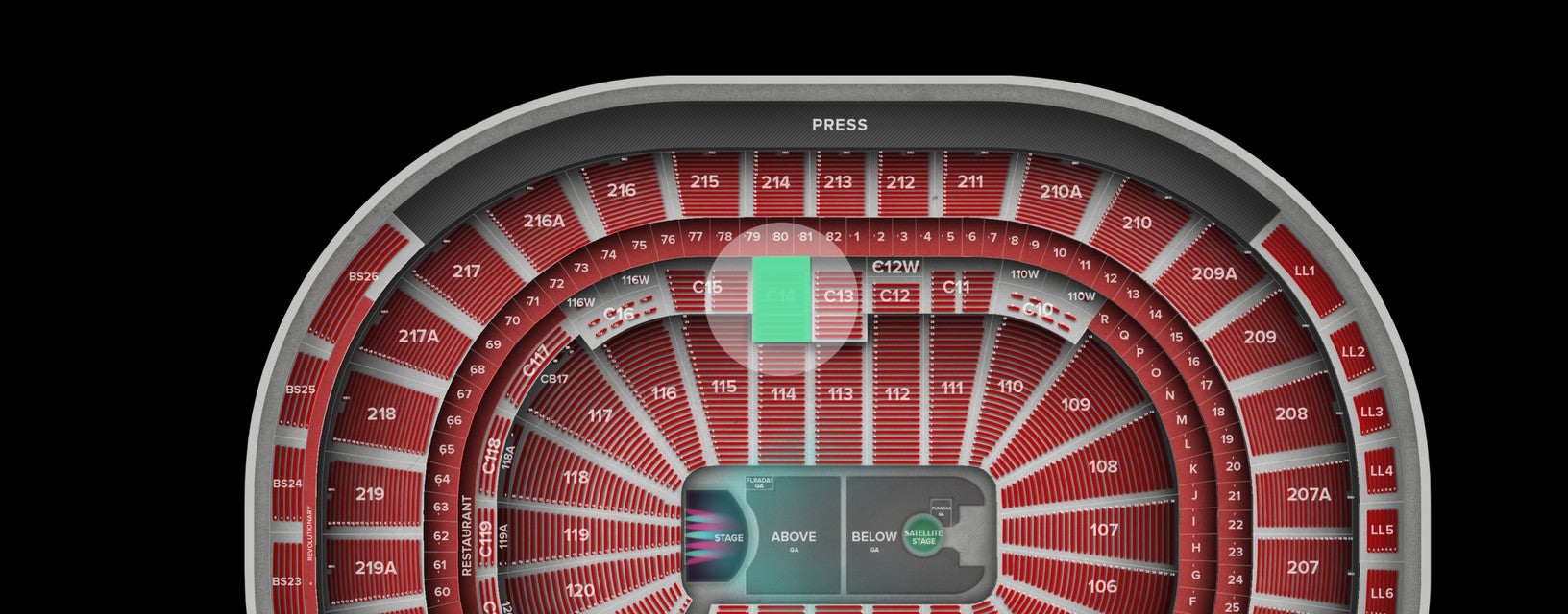 Seat view from Club Box