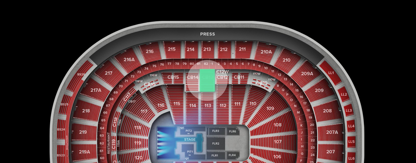 Seat view from Club Box