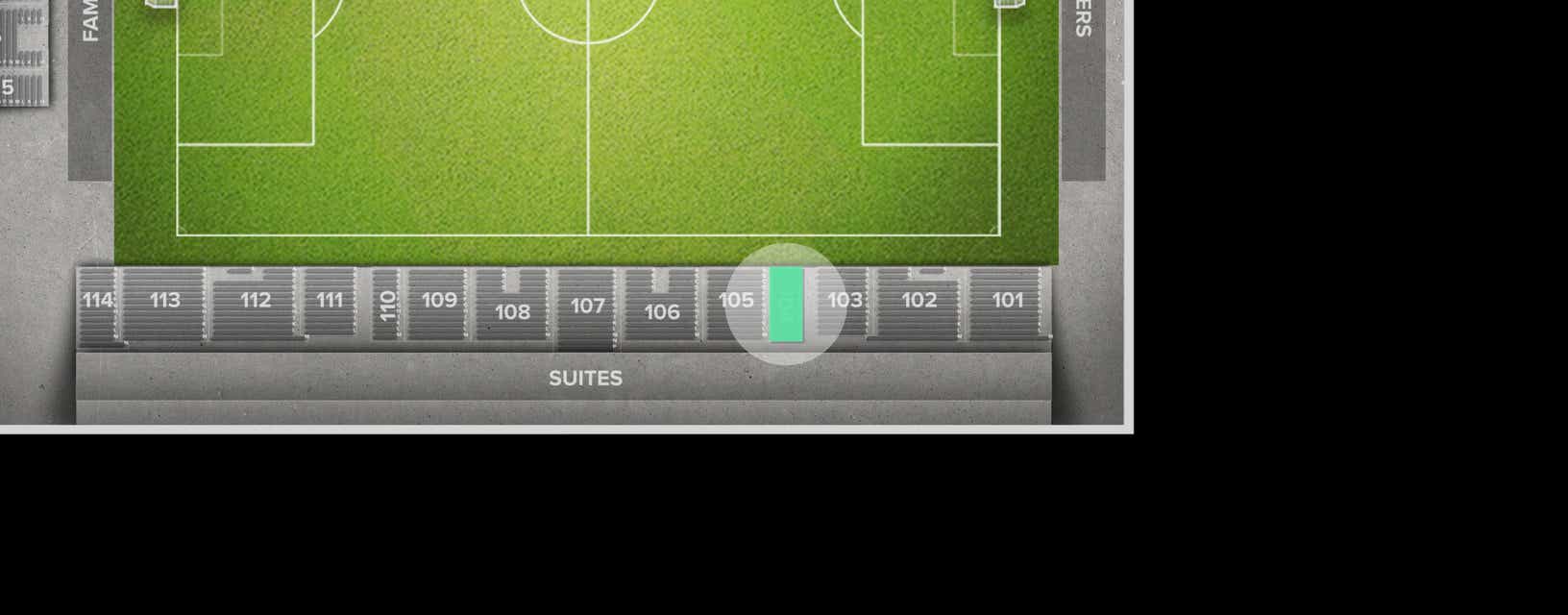 Seat view from Midfield