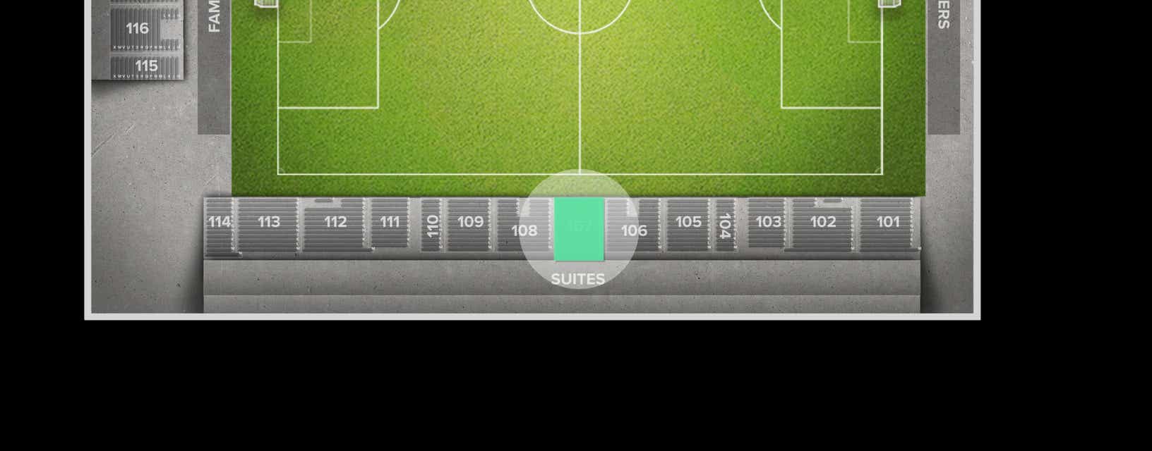 Seat view from Midfield