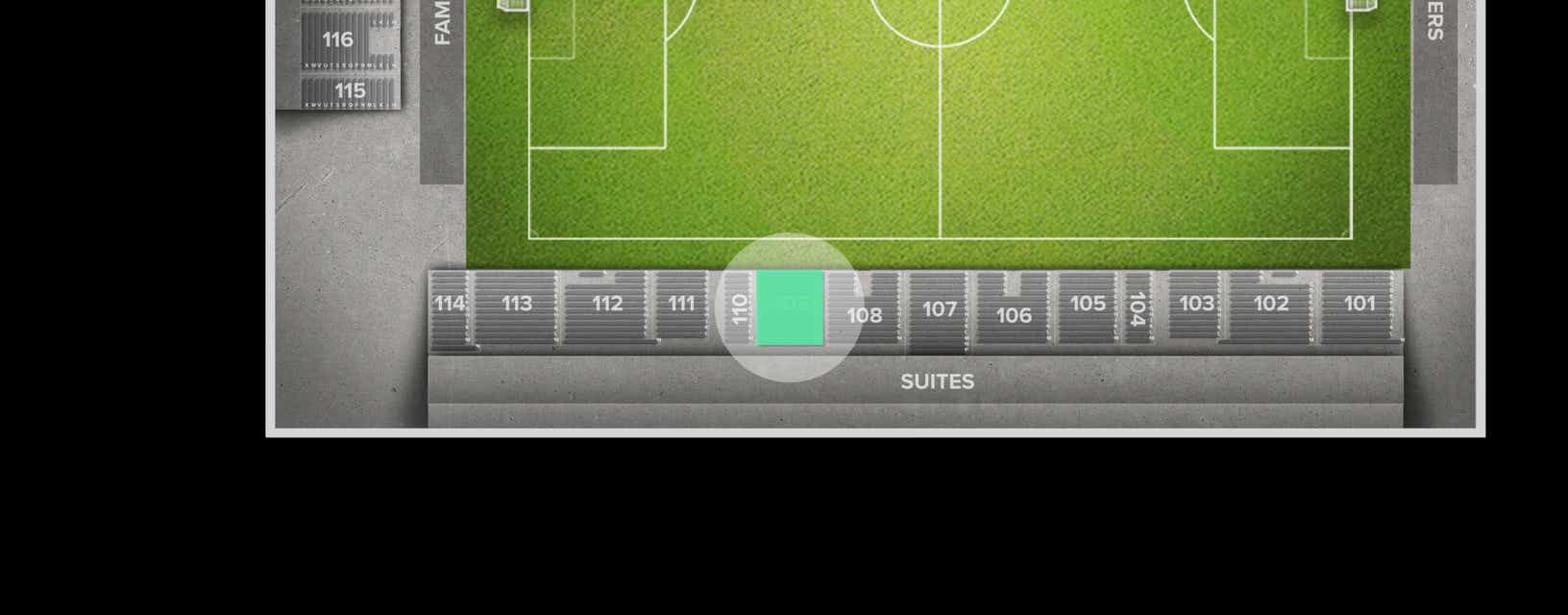 Seat view from Midfield