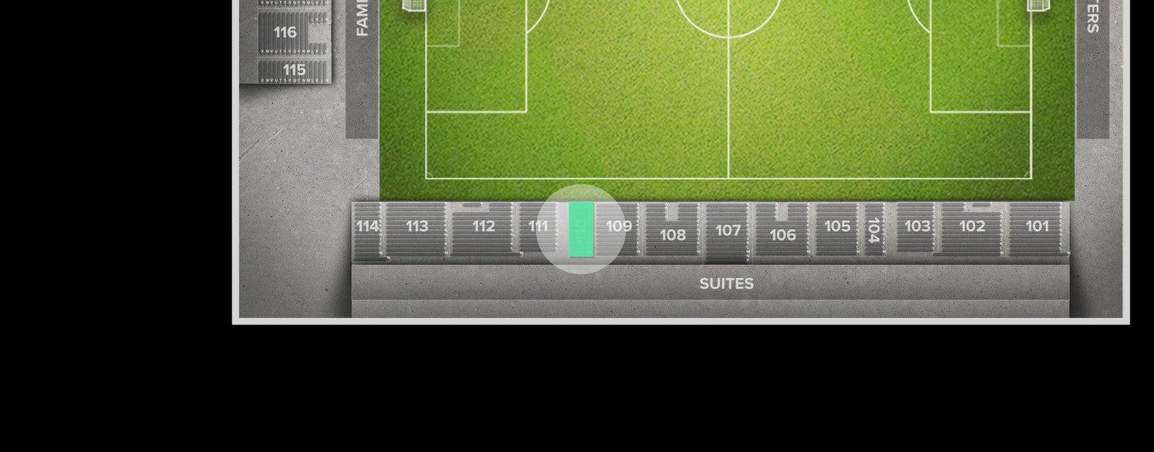 Seat view from Midfield