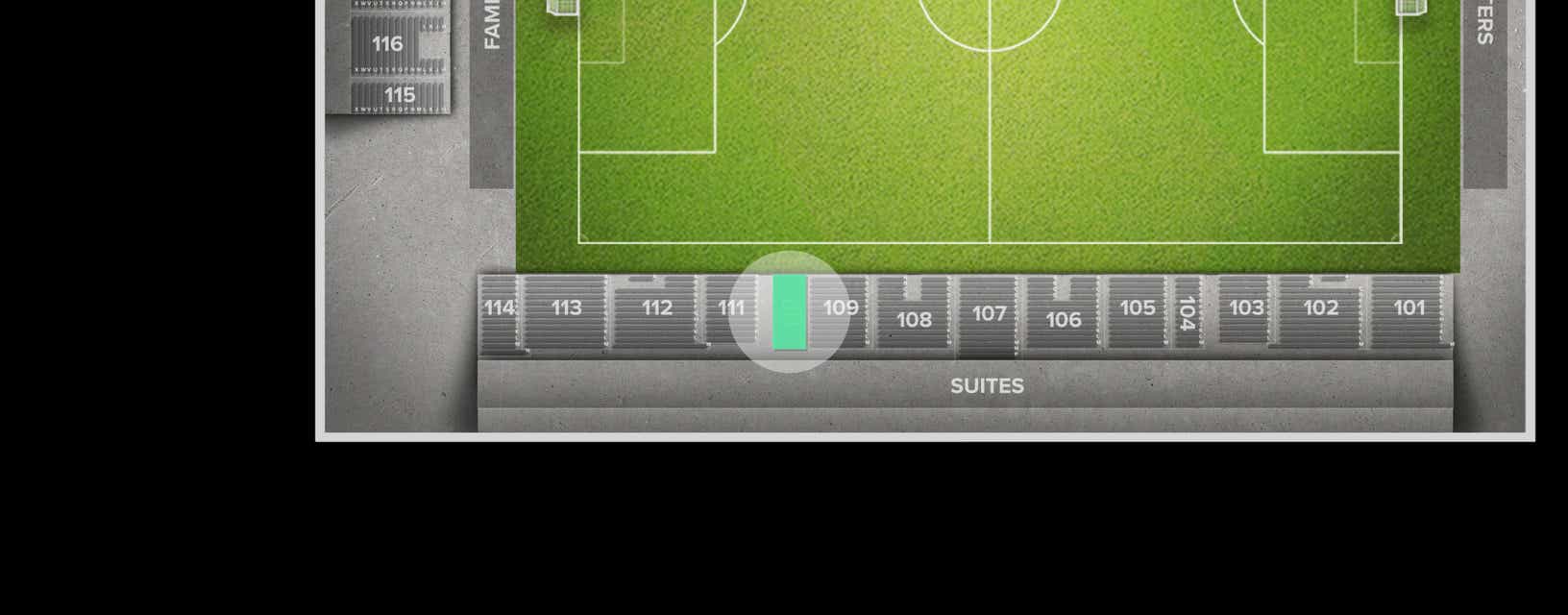 Seat view from Midfield