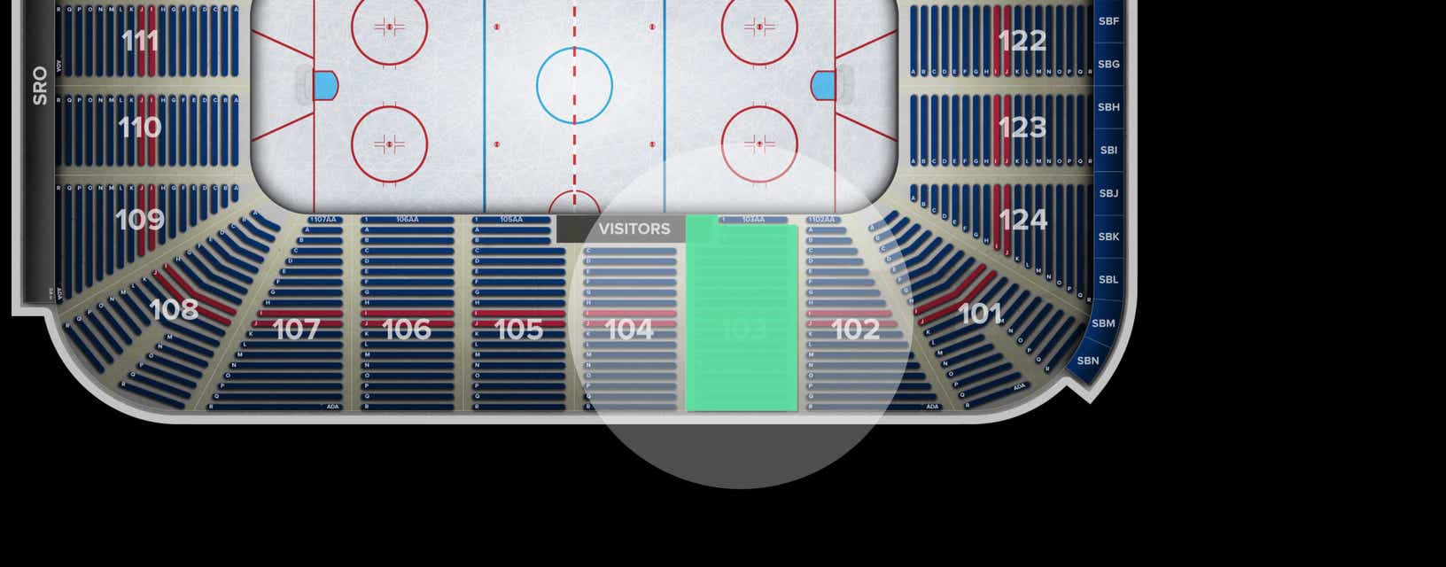Seat view from Section