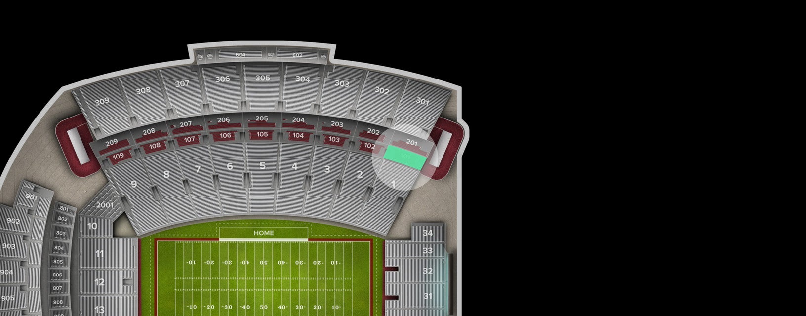 Seat view from Club