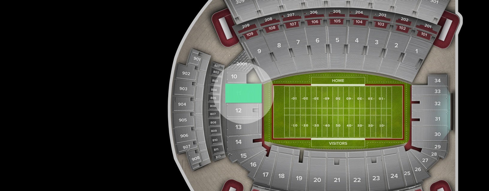 Seat view from Lower End Zone