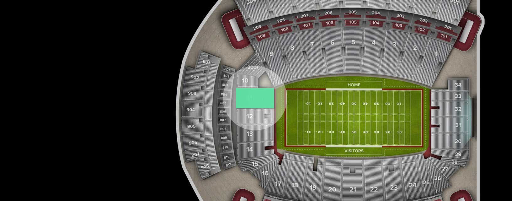 Seat view from Lower End Zone
