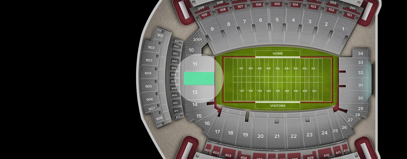 Seat view from Lower End Zone