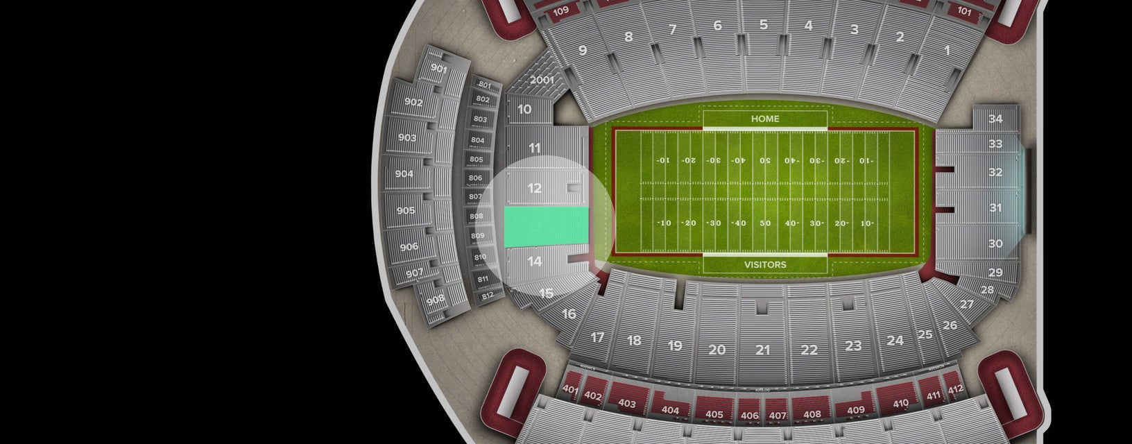 Seat view from Lower End Zone